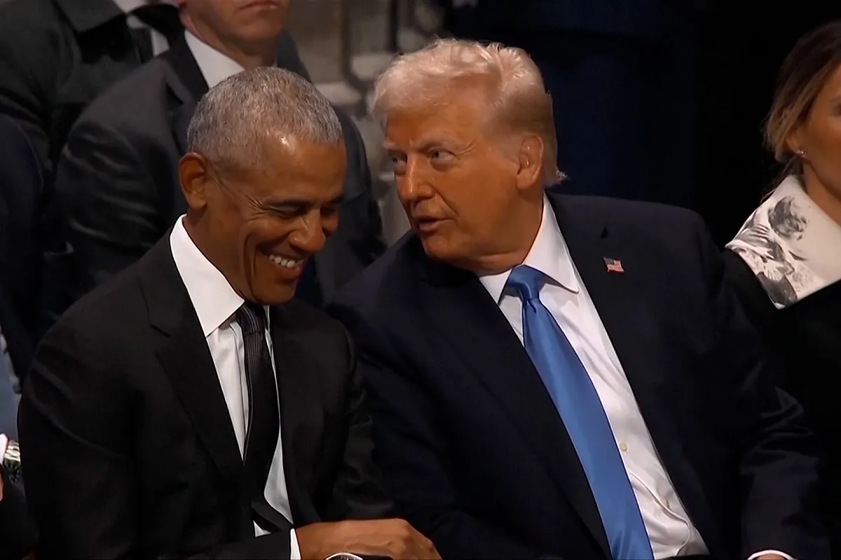 Trump y Obama charlan animadamente durante el funeral de Jimmy Carter Trump y Obama charlan animadamente durante el funeral de Jimmy Carter