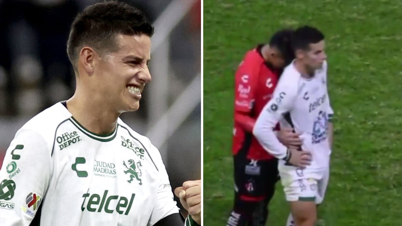 Se hace viral reacción de jugador rival cuando vio a James Rodríguez Se hace viral reacción de jugador rival cuando vio a James Rodríguez