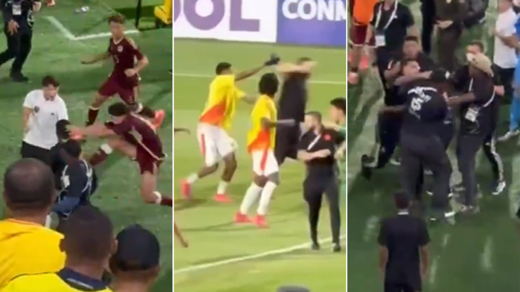 Violenta gresca tras la goleada de Colombia a Venezuela en el Sudamericano Sub-17: videos fuertes Violenta gresca tras la goleada de Colombia a Venezuela en el Sudamericano Sub-17: videos fuertes