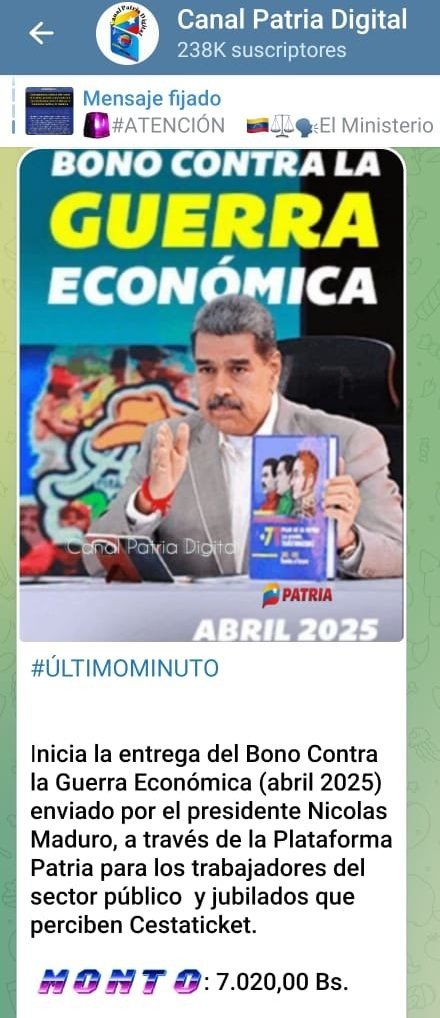 Por más de 7 mil bolívares llegaBono de Guerra – Diario La Nación