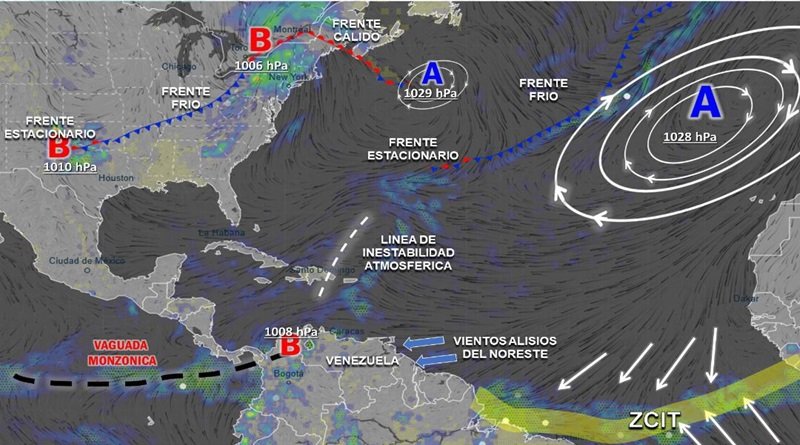 Sistema de Vaguada genera inestabilidad atmosférica