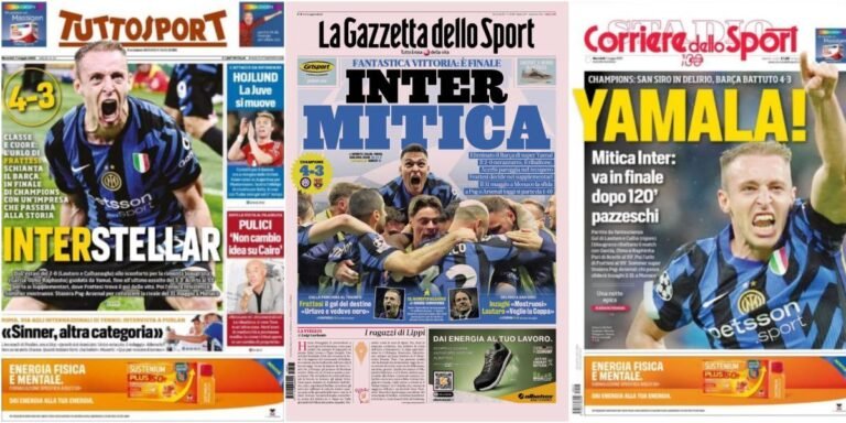 La prensa italiana se rinde al Inter y a Lamine Yamal