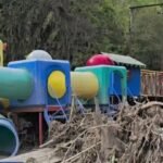 Inundaciones en Venezuela arrasaron un un parque infantil, el lodo sepultó la infraestructura